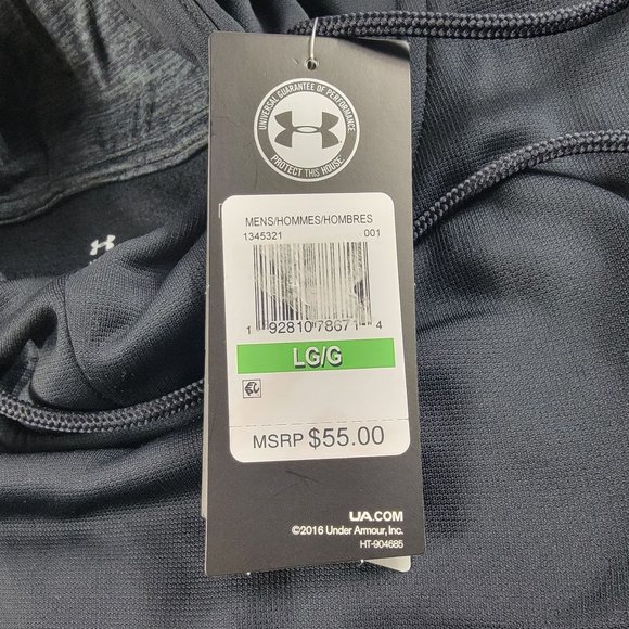 Under Armour Mens Large Black Big Logo Hoodie Graphic Print Long Sleeve - Picture 5 of 10